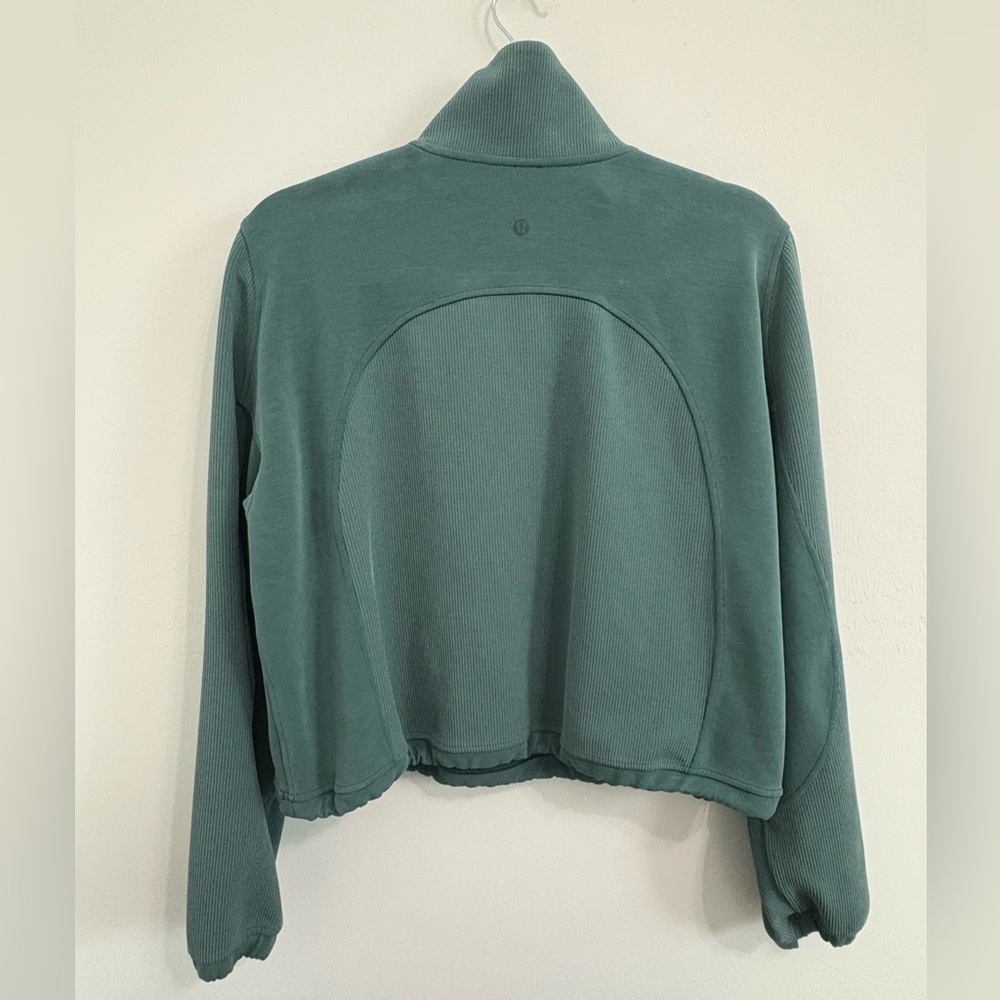 Lululemon | Brushed Softstreme Ribbed Half Zip | Sz 8 | Green Jasper | EUC - Picture 8 of 11
